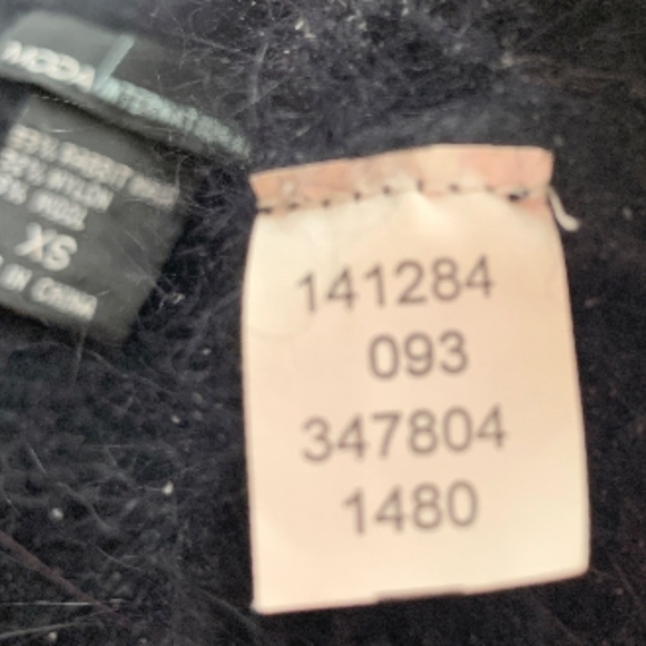 Moda International Black Rabbit Fur Sweater XS Victorias Secret - Picture 5 of 6